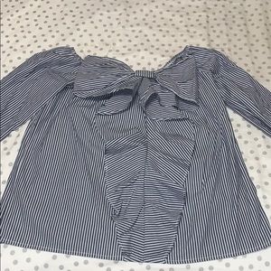 Navy Striped Blouse